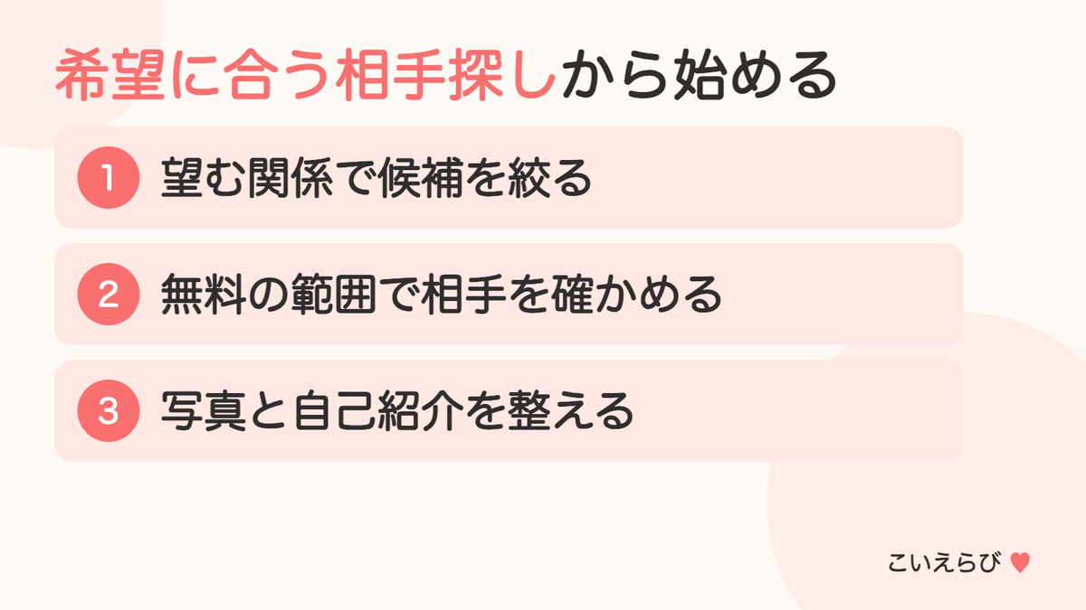 まとめ｜40代の出会いは希望に合う相手探しから