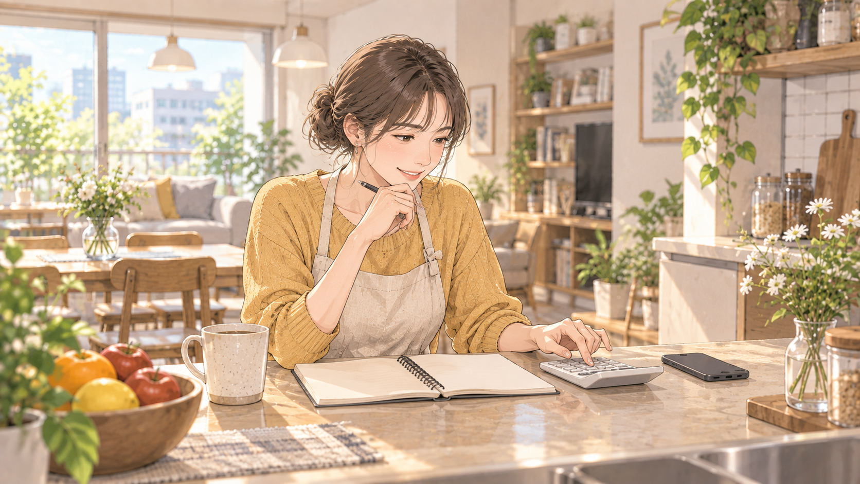 マッチングアプリの予算を立てる女性