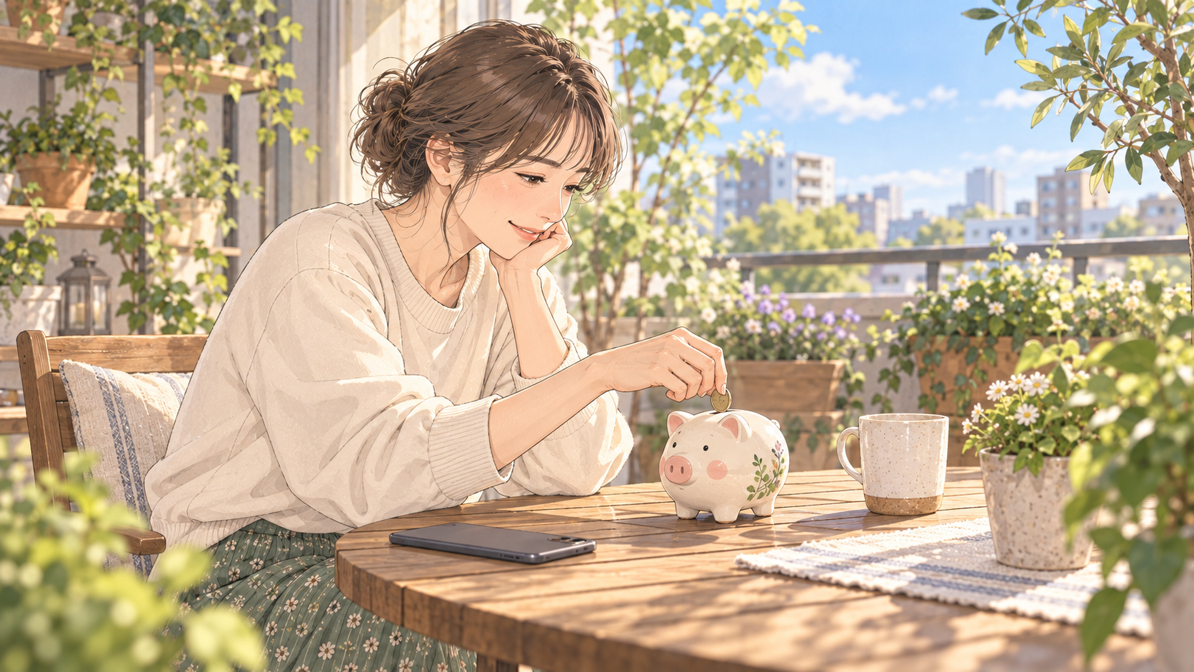 料金を抑えられてうれしそうな女性