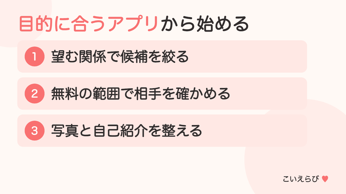 まとめ|20代の出会いは目的に合うアプリ選びから