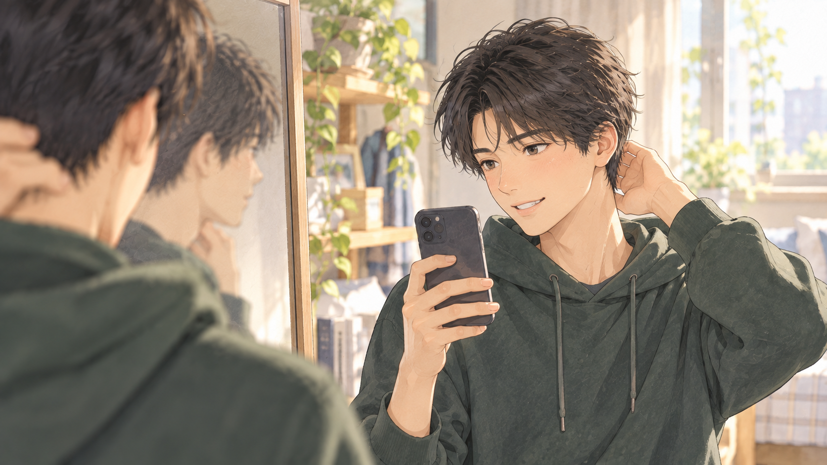 プロフィールを作る大学生